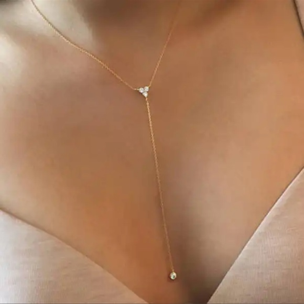 L3 Diamond‎ Minimalist Lariat necklace